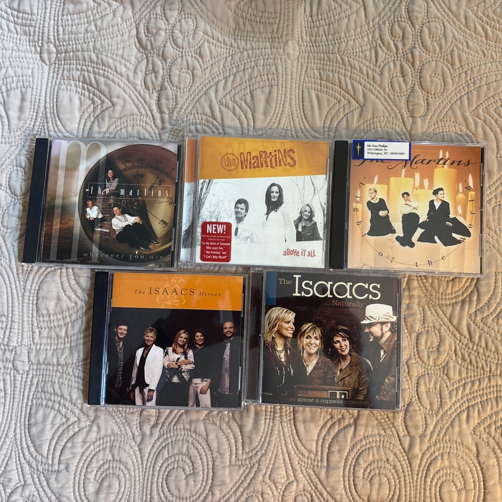 Lot of 5 Used Southern Gospel CDs - The Isaacs and The Martins